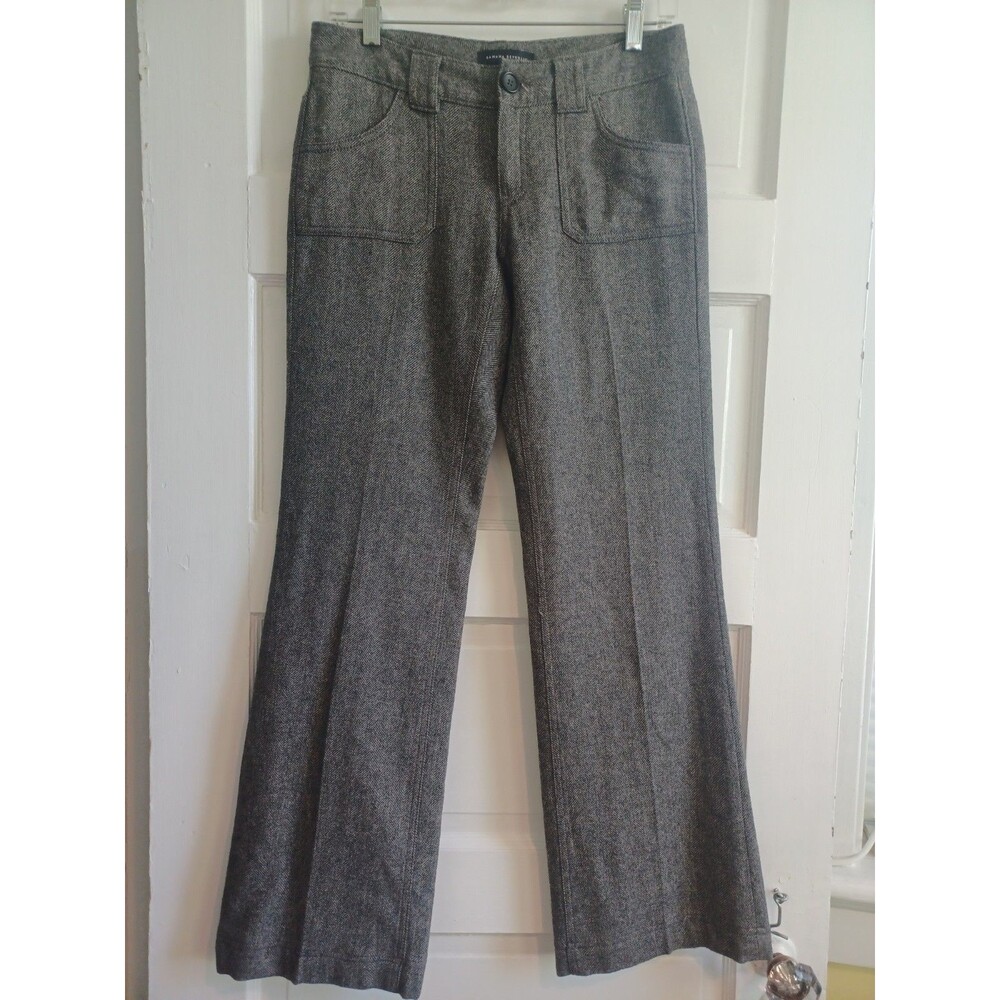 Banana Republic black tweed woolblend flare leg trousers 0 vintage classic pants